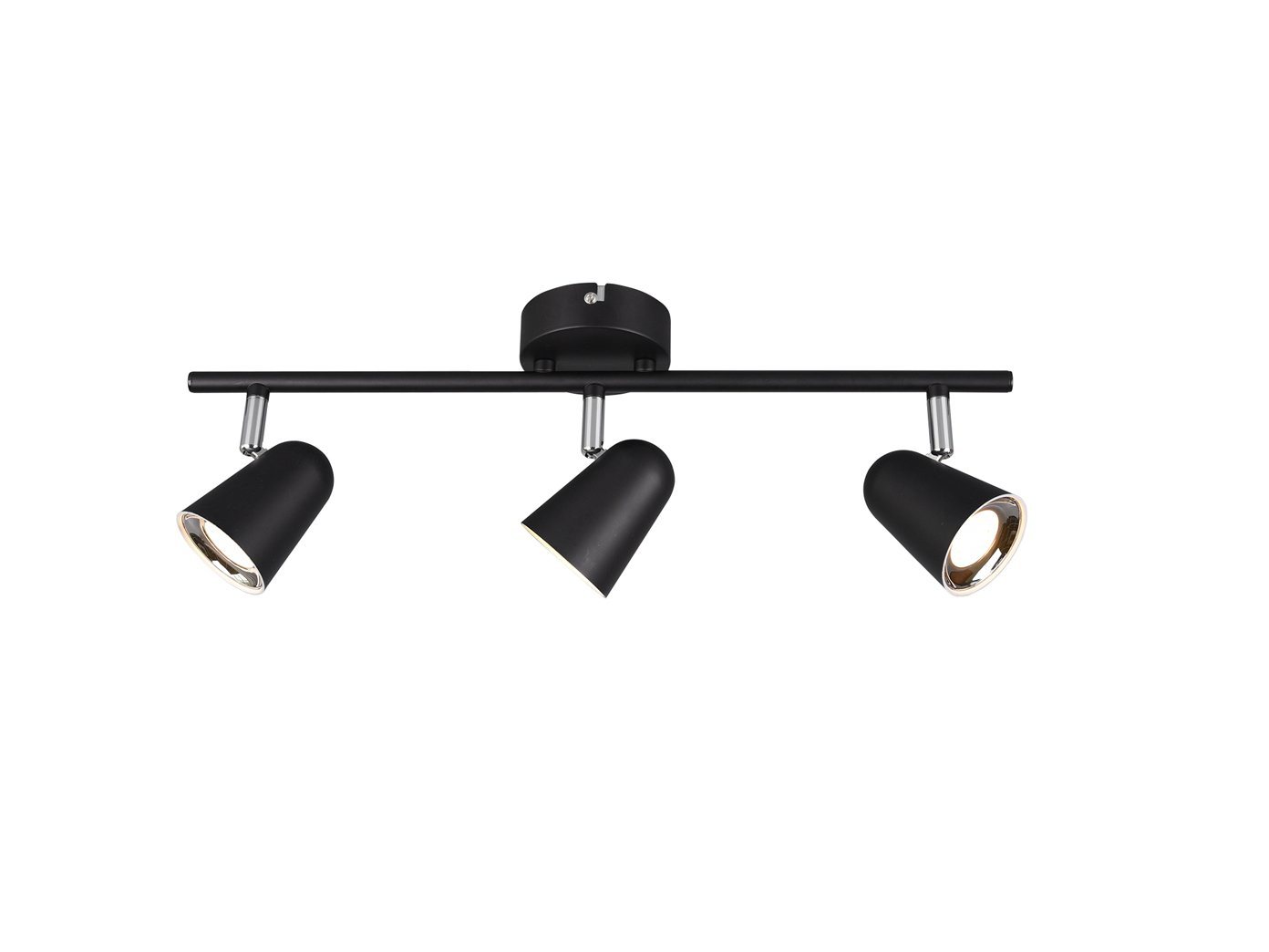 Reality Leuchten LED Deckenstrahler, LED fest integriert, Warmweiß, innen, Deckenleuchte 3 Spots, Treppenhaus & Jugendzimmer, Schwarz 48cm von Reality Leuchten