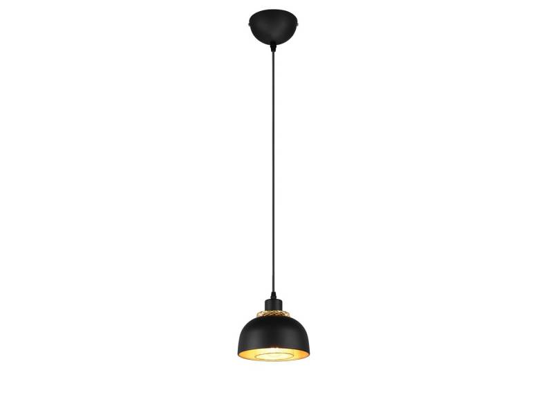 Reality Leuchten LED Pendelleuchte, Dimmfunktion, LED wechselbar, warmweiß, Designer Esstischlampe einflammig über Kücheninsel Schwarz Gold, 18cm von Reality Leuchten