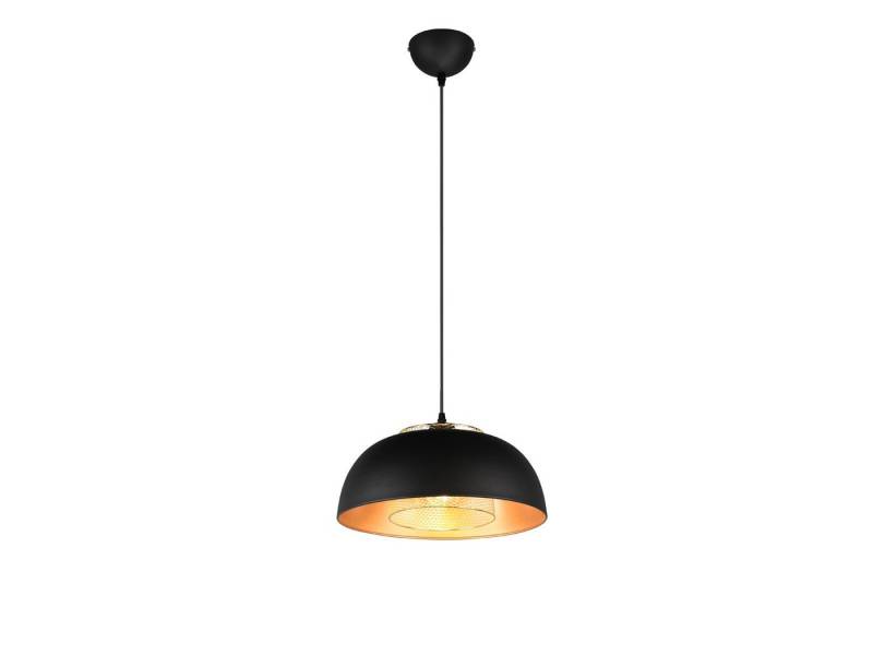 Reality Leuchten LED Pendelleuchte, Dimmfunktion, LED wechselbar, warmweiß, Designer Esstischlampe einflammig über Kücheninsel Schwarz Gold, 35cm von Reality Leuchten
