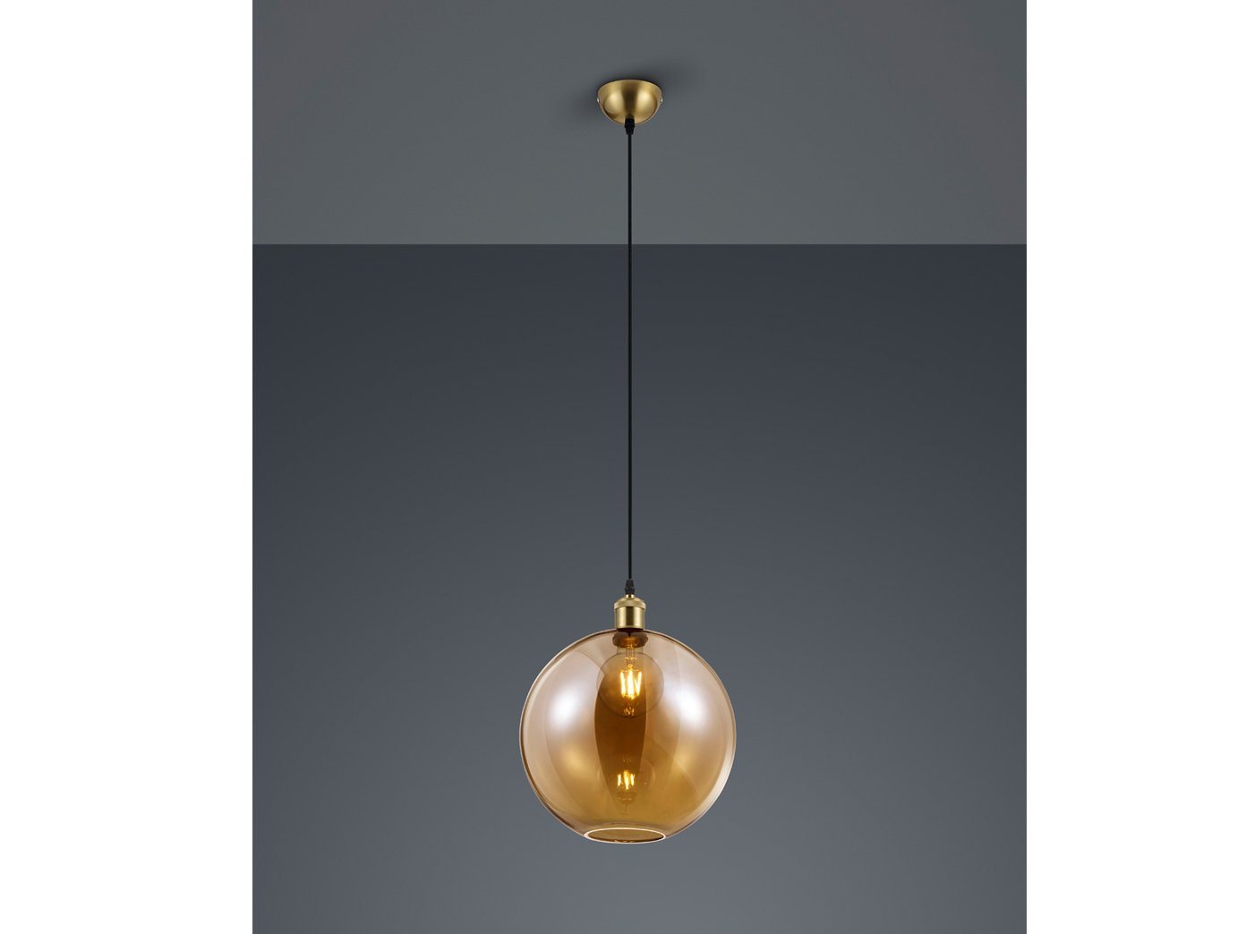 Reality Leuchten LED Pendelleuchte, Dimmfunktion, LED wechselbar, Warmweiß, Lampenschirm Glas-kugel einflammig hängend für über-n Esstisch, Ø30cm Reality Leuchten LED Pendelleuchte, Dimmfunktion, LED wechselbar, Warmweiß, Lampenschirm Glas-kugel einflammig hängend für über-n Esstisch, Ø30cm von Reality Leuchten