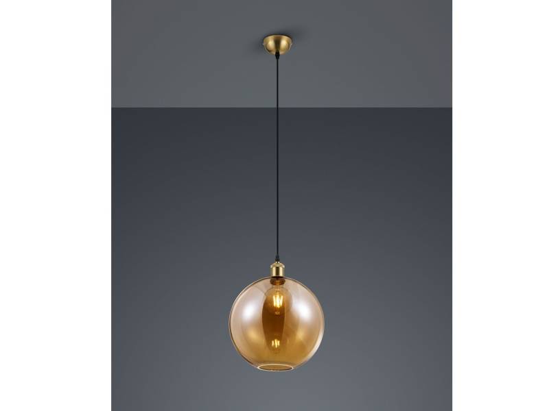 Reality Leuchten LED Pendelleuchte, Dimmfunktion, LED wechselbar, Warmweiß, Lampenschirm Glas-kugel einflammig hängend für über-n Esstisch, Ø30cm von Reality Leuchten