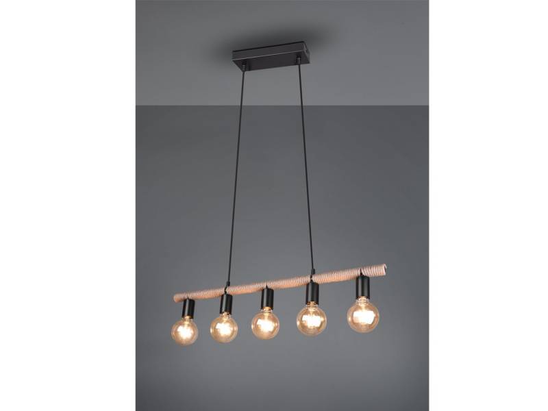 TRIO Leuchten LED Pendelleuchte, Dimmfunktion, LED wechselbar, Warmweiß, ausgefallene Edison Seil-lampe für über-n Esstisch mehrflammig, B 80cm von TRIO Leuchten