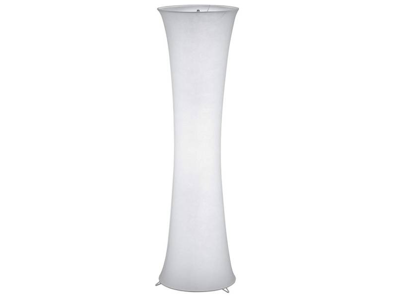 Reality Leuchten LED Stehlampe, LED wechselbar, Warmweiß, stylische klein-e Lichtsäule Lampenschirm Stoff-lampe Weiß, Höhe 123cm von Reality Leuchten