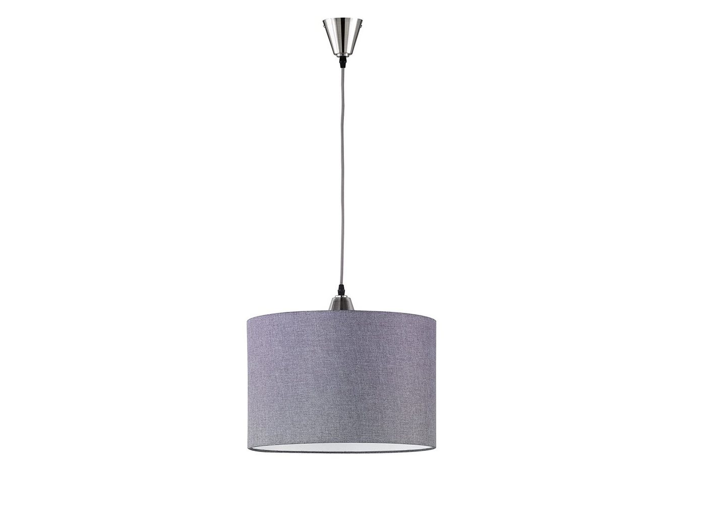 TRIO Leuchten Pendelleuchte, ohne Leuchtmittel, Esstisch-lampe modern Treppenhaus Lampenschirm Stoff-lampe Grau, Ø40cm von TRIO Leuchten