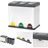 Triomphe - The Living Store Recycling Treteimer Edelstahl 24 l - Mülltonnen & Abfalleimer - Silber von TRIOMPHE