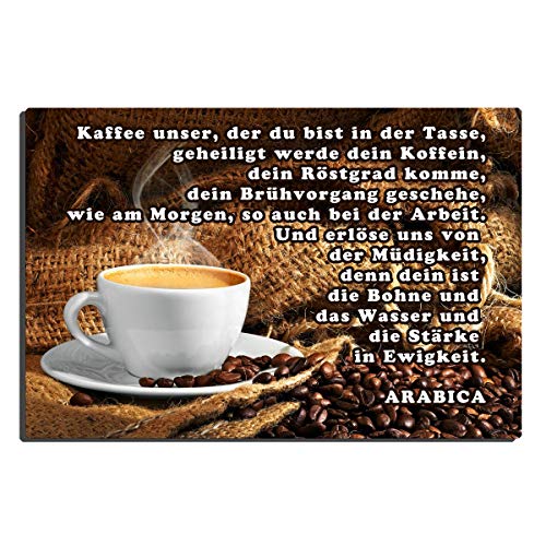 Blechschild Coffee lustig mit Spruch Kaffee Gebet 20x30 cm Metallschild Cafe Sprüche Geschenk Dekoschild Küche Bar Schild für Kaffeeliebhaber von TRIOSK