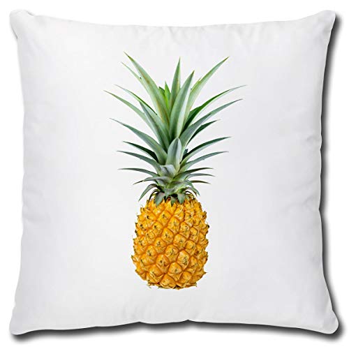 TRIOSK Kissen Ananas Dekokissen lustig mit Motiv Ananasliebe Geschenk für Frauen Freundin Zierkissen Ananasmotiv Bezug und Füllung 40x40 cm Gelb Grün von TRIOSK