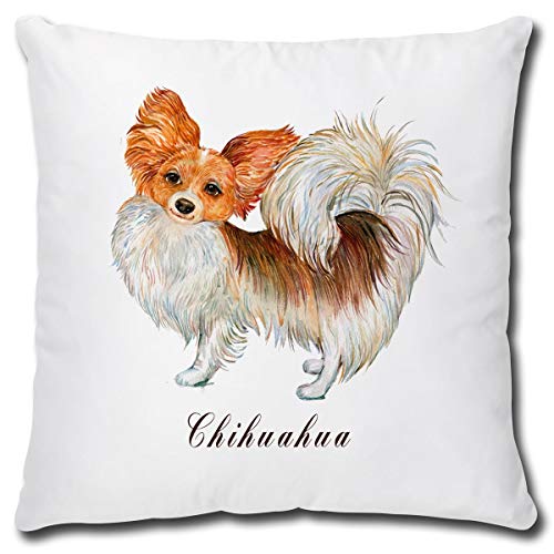 TRIOSK Kissen Hundemotiv lustig mit Spruch Hund Chihuahua Dekokissen Geschenk für Hundebesitzer Hundeliebhaber Frauen Mädchen Kinder Zierkissen 40x40 von TRIOSK