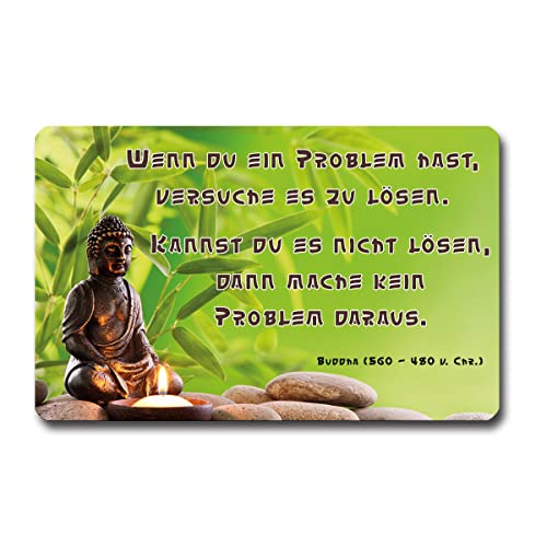 TRIOSK Kühlschrankmagnet stark Buddha Magnet Sprüche lustig Motivation mit Spruch Problemlösung Weisheit Zitat Geschenk für Poesieliebhaber von TRIOSK
