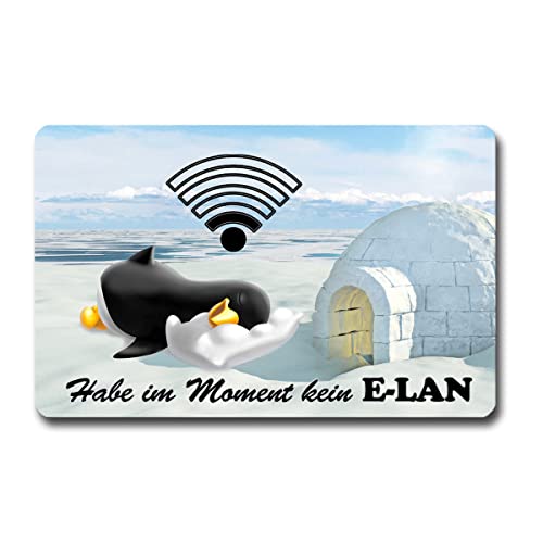 TRIOSK Kühlschrankmagnet stark Pinguin Magnet Sprüche lustig Motivation mit Spruch Kein Elan Poesie Geschenk für Pinguinliebhaber von TRIOSK