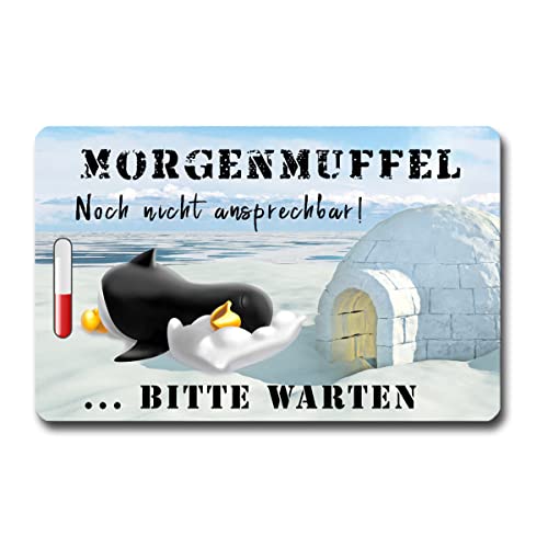 TRIOSK Kühlschrankmagnet stark Pinguin Magnet Sprüche lustig Motivation mit Spruch Morgenmuffel Poesie Geschenk für Pinguinliebhaber von TRIOSK