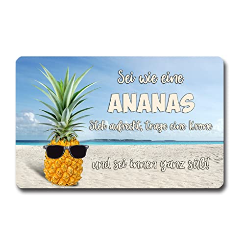 TRIOSK Kühlschrankmagnet stark Ananas Magnet Sprüche lustig Motivation mit Spruch Sei wie eine Ananas Weisheit Zitat Geschenk für Poesieliebhaber von TRIOSK