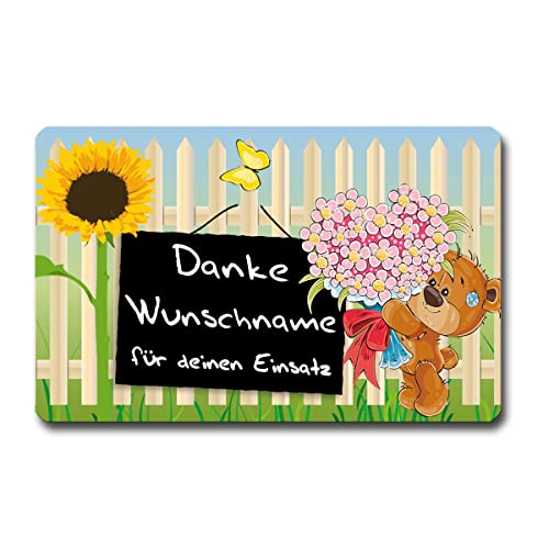 TRIOSK Kühlschrankmagnet stark Danke Magnet mit Namen personalisiert Spruch lustig Bären Einsatz Sprüche Dankeschön für Alles Geschenk von TRIOSK