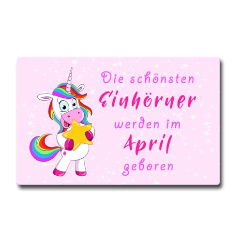 TRIOSK Kühlschrankmagnet stark Einhorn Magnet lustig mit Spruch Geburtstag April Geschenk für Frauen Mädchen Einhornfans Rosa von TRIOSK
