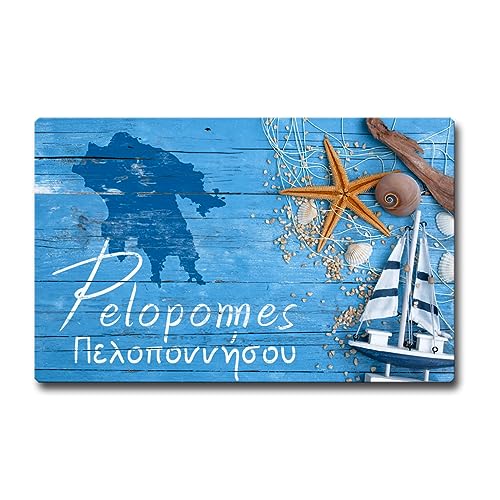 TRIOSK Kühlschrankmagnet stark Halbinsel Peloponnes Magnet Griechenland Insel Geschenk Souvenir Mediterran für Reiselustige Frauen Männer von TRIOSK