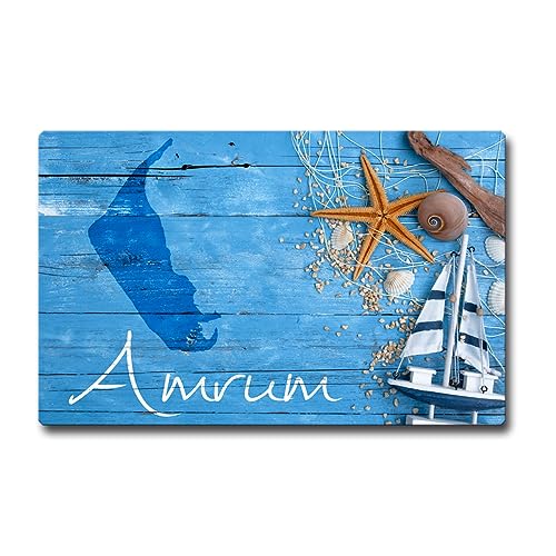 TRIOSK Kühlschrankmagnet stark Insel Amrum Magnet Nordsee Souvenir Geschenk Maritim für Reiselustige Frauen Männer Nordseeliebhaber von TRIOSK