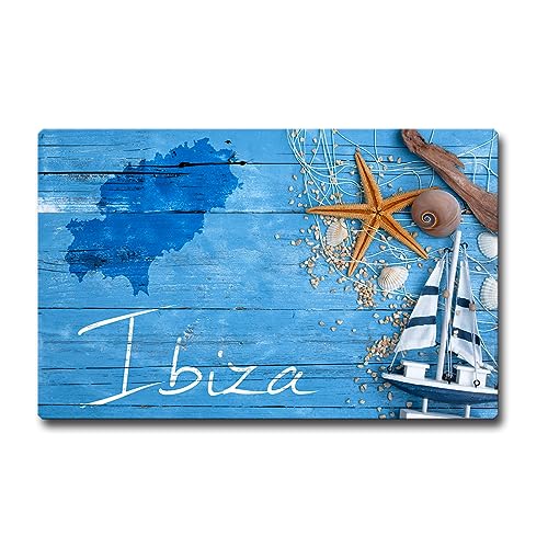 TRIOSK Kühlschrankmagnet stark Insel Ibiza Magnet Spanien Geschenk Souvenir Mediterran für Kühlschrank Reiselustige Weltenbummler von TRIOSK