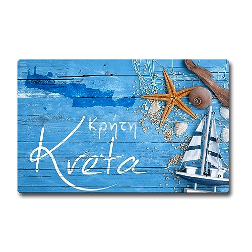 TRIOSK Kühlschrankmagnet stark Insel Kreta Magnet Crete Griechenland Geschenk Souvenir Mediterran Greece für Reiselustige Frauen Männer von TRIOSK