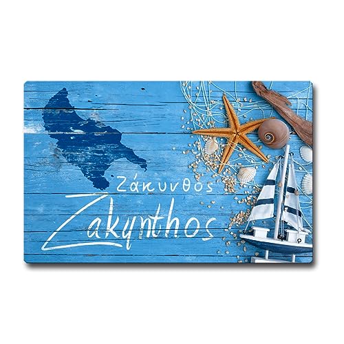 TRIOSK Kühlschrankmagnet stark Insel Zakynthos Magnet Griechenland Geschenk Souvenir Mediterran Greece für Reiselustige Frauen Männer von TRIOSK