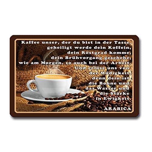 TRIOSK Kühlschrankmagnet stark Kaffee Magnet Sprüche lustig Motivation mit Spruch Kaffeegebet Poesie Coffee Geschenk für Kaffeeliebhaber von TRIOSK