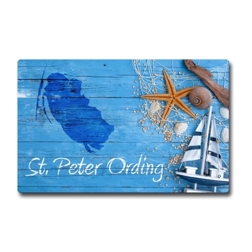 TRIOSK Kühlschrankmagnet stark Nordsee Orte Magnet St. Peter Ording Souvenir Geschenk Maritim für Reiselustige Frauen Männer Nordseeliebhaber von TRIOSK