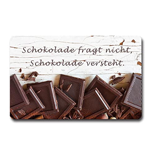 TRIOSK Kühlschrankmagnet stark Schokolade Magnet Sprüche lustig mit Spruch Schokolade fragt Nicht versteht Poesie Geschenk für Schokoladenliebhaber von TRIOSK