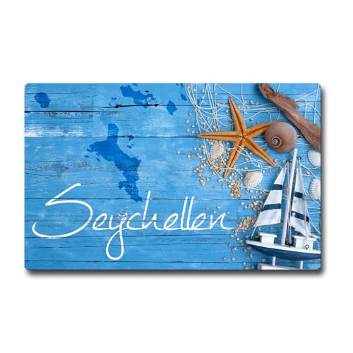 TRIOSK Kühlschrankmagnet stark Seychellen Insel Magnet Andenken Souvenir Geschenk Seychelles für Kühlschrank Reiselustige Weltenbummler von TRIOSK