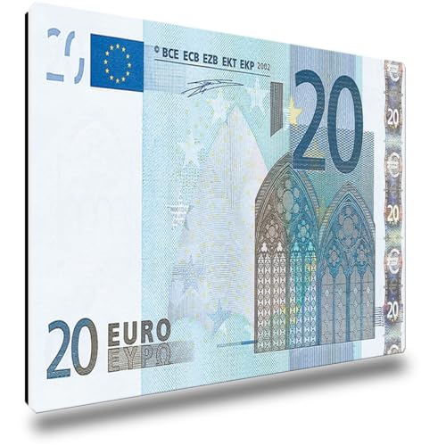 TRIOSK Kühlschrankmagnete Geldschein Deko Magnet 20 Euro Banknote Euroschein Geldgeschenk für Finanzberater Banker Geldsammler Kühlschrank Magnettafel Büro stark eckig groß 85x55 mm von TRIOSK