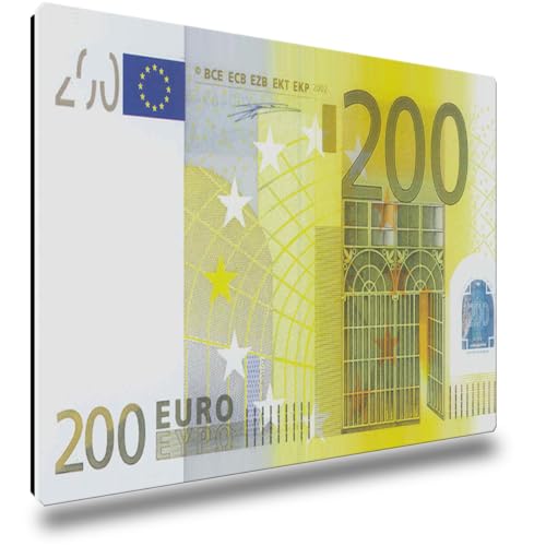 TRIOSK Kühlschrankmagnete Geldschein Deko Magnet 200 Euro Banknote Euroschein Geldgeschenk für Finanzberater Banker Geldsammler Kühlschrank Magnettafel Büro stark eckig groß 85x55 mm von TRIOSK