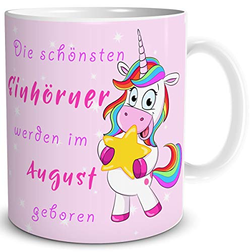 TRIOSK Tasse Einhorn lustig mit Spruch Die schönsten Einhörner werden im August geboren Geschenk für Mädchen Frauen Freundin Geburtstag TRIOSK Tasse Einhorn lustig mit Spruch Die schönsten Einhörner werden im August geboren Geschenk für Mädchen Frauen Freundin Geburtstag von TRIOSK