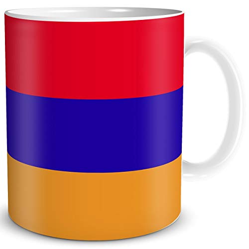 TRIOSK Tasse Flagge Armenien Länder Flaggen Geschenk Asien Souvenir Armenia für Reiselustige Frauen Männer Arbeit Büro Weltenbummler von TRIOSK