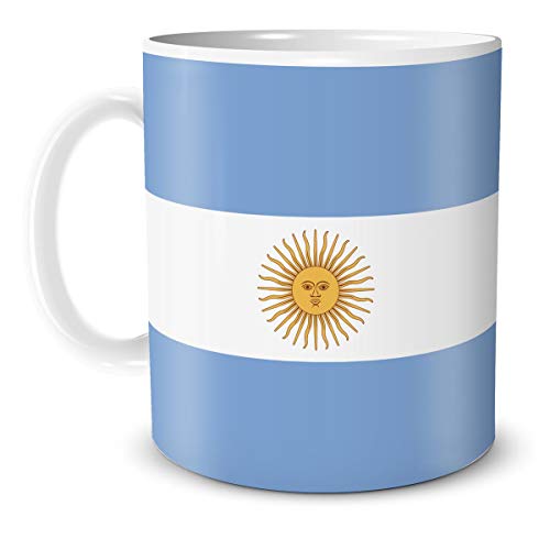 TRIOSK Teebecher mit Flagge Argentinien Länder Flaggen Geschenk Tassen Reise Souvenir Argentina reiselustige Frauen Männer Weltenbummler von TRIOSK