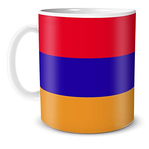 TRIOSK Teebecher mit Flagge Armenien Länder Flaggen Geschenk Tassen Reise Souvenir Armenia für reiselustige Weltenbummler von TRIOSK