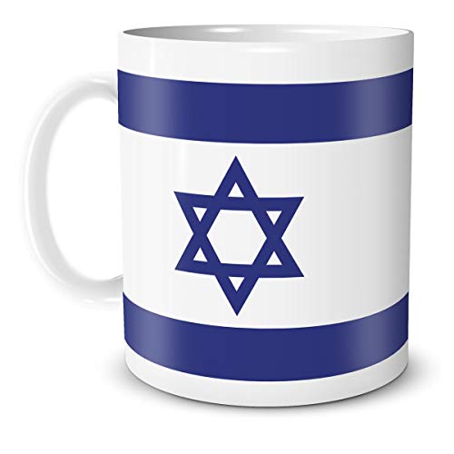 TRIOSK Teebecher mit Flagge Israel Länder Flaggen Geschenk Tassen Reise Souvenir für reiselustige Männer Frauen Weltenbummler von TRIOSK