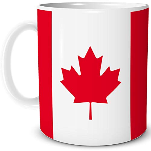 TRIOSK Teebecher mit Flagge Kanada Länder Flaggen Geschenk Tassen Reise Souvenir Canada für reiselustige Weltenbummler von TRIOSK