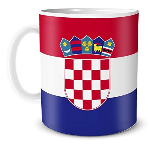 TRIOSK Teebecher mit Flagge Kroatien Länder Flaggen Geschenk Tassen Reise Souvenir Croatia für reiselustige Weltenbummler von TRIOSK