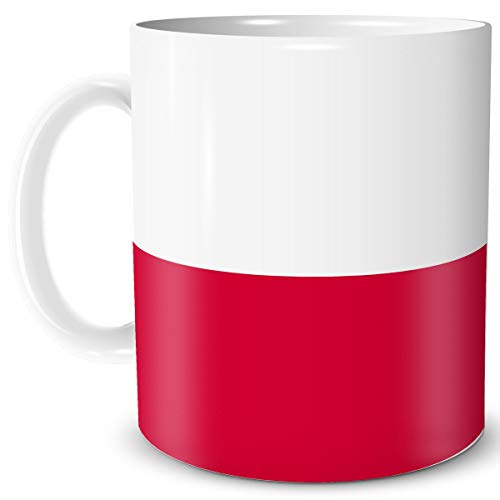 TRIOSK Teebecher mit Flagge Polen Länder Flaggen Geschenk Tassen Reise Souvenir Poland für reiselustige Weltenbummler von TRIOSK