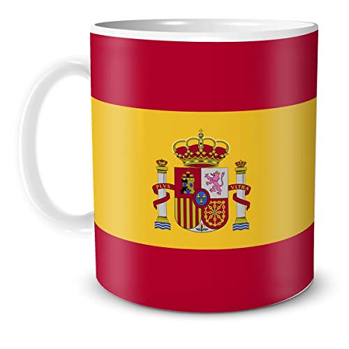 TRIOSK Teebecher mit Flagge Spanien Länder Flaggen Geschenk Tassen Reise Souvenir Espana für reiselustige Weltenbummler von TRIOSK