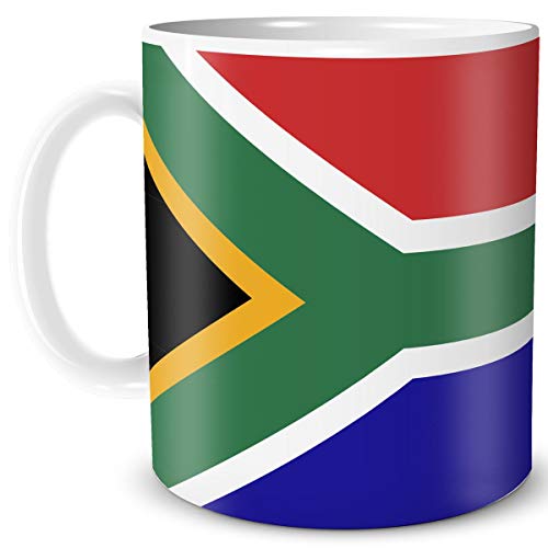 TRIOSK Teebecher mit Flagge Südafrika Länder Flaggen Geschenk Tassen Reise Souvenir South Africa für reiselustige Weltenbummler von TRIOSK