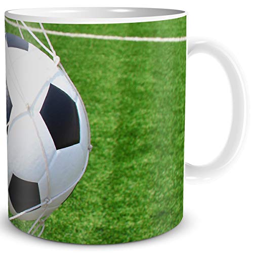 TRIOSK Tasse Fußball lustig mit Fussball Tor Geschenk für Fußballer Fußballfans Männer Kinder Jungs Fußballtrainer Fußballspieler Kollegen von TRIOSK