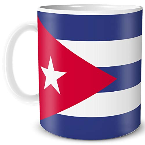 TRIOSK Teebecher mit Flagge Kuba Länder Flaggen Geschenk Tassen Reise Souvenir Cuba für reiselustige Weltenbummler von TRIOSK