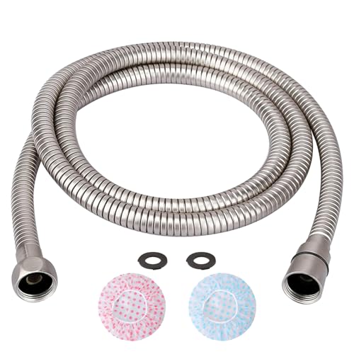 TRIPHIL Knickfreie Brauseschläuche 150 cm für Handbrause, Ersatzschlauch, flexibler Metallschlauch, Schlauchverlängerung, verdrehsichere Messinganschlüsse, Edelstahl, gebürstetes Nickel, 149,9 cm TRIPHIL Knickfreie Brauseschläuche 150 cm für Handbrause, Ersatzschlauch, flexibler Metallschlauch, Schlauchverlängerung, verdrehsichere Messinganschlüsse, Edelstahl, gebürstetes Nickel, 149,9 cm von TRIPHIL