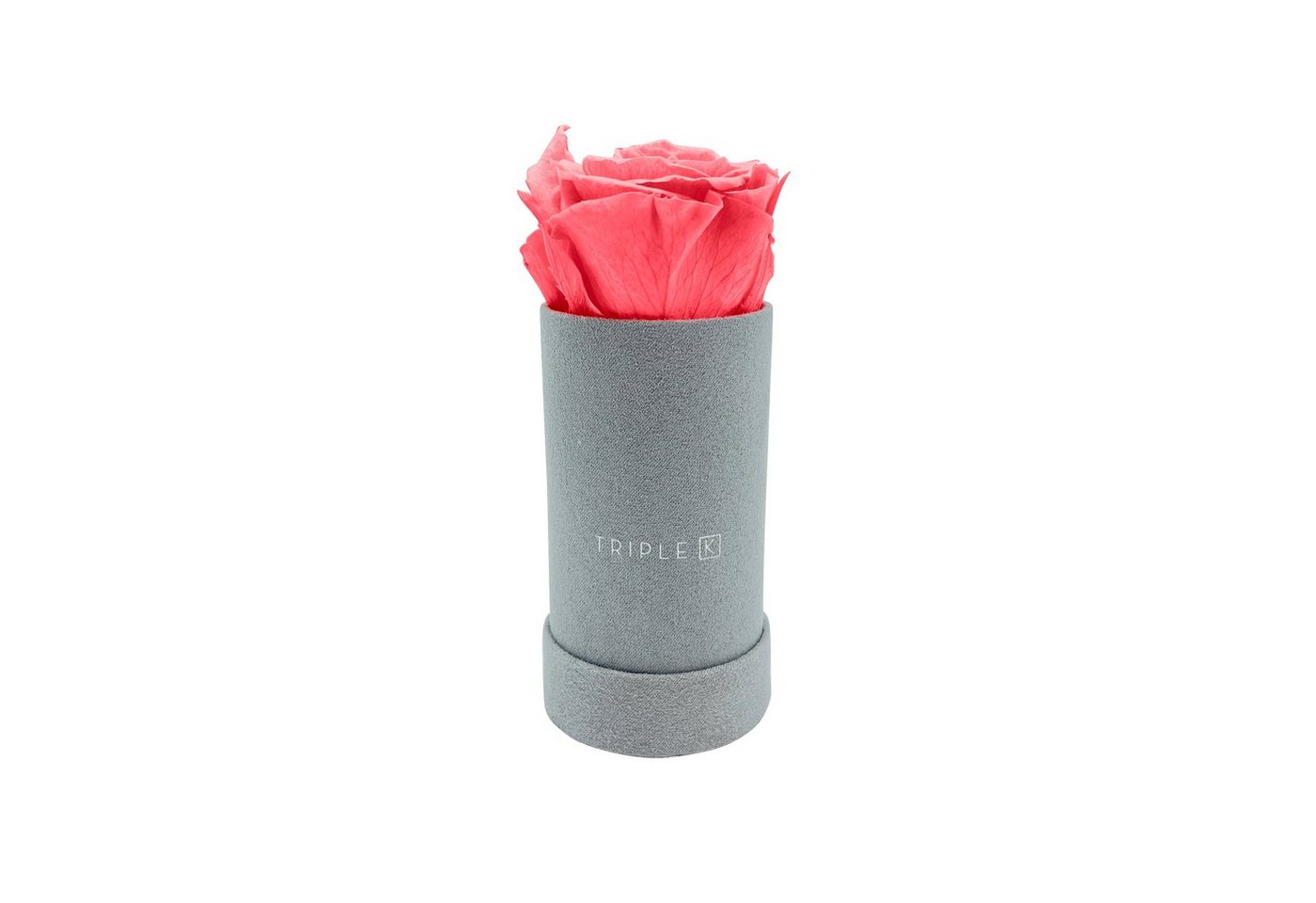 Kunstblume TRIPLE K - Rosenbox Velvet mit Infinity Rosen, bis 3 Jahre Haltbar, Flowerbox mit konservierten Rosen, Blumenbox Inkl. Grußkarte Infinity Rose, TRIPLE K von TRIPLE K