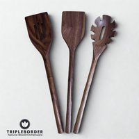Tb® The Chef's Cook Walnut Set | Schwarze Walnuss Kochbesteck Küchenutensilien Handgemacht Unikate Massiv Design Robust Nachhaltig von TRIPLEBORDER