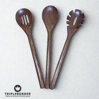 Tb® The Chef's Pasta Walnut Set | Schwarze Walnuss Kochbesteck Küchenutensilien Handgemacht Unikate Massiv Design Robust Nachhaltig von TRIPLEBORDER
