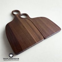 Tb® The Rustic Twins | 2x Schwarze Walnuss Schneidebrett Servierbrett Handgemacht Hackbrett Arbeitsbrett Massiv Design Robust Nachhaltig von TRIPLEBORDER