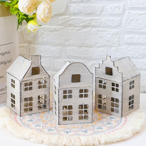 TRIROCKS 3er-Set Dekorative Kerzenlaternen im Vintage-Stil 15 cm Hoch Kerzenhalter Kleiner Haus-Kerzenständer aus Metall für Garten Hof Terrasse Hochzeiten Partys Veranstaltungen Innen Außenbereich TRIROCKS 3er-Set Dekorative Kerzenlaternen im Vintage-Stil 15 cm Hoch Kerzenhalter Kleiner Haus-Kerzenständer aus Metall für Garten Hof Terrasse Hochzeiten Partys Veranstaltungen Innen Außenbereich von TRIROCKS