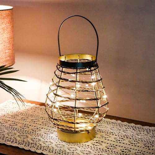 TRIROCKS Metall Kabellose Tischlampe 19,5 cm Hoch Käfig LED Batteriebetriebene Laterne Mit 6-Stunden-Timer Vintage Dekorative Feenlichter Für Innen/Außen Schlafzimmer Hochzeiten Partys Patio Events TRIROCKS Metall Kabellose Tischlampe 19,5 cm Hoch Käfig LED Batteriebetriebene Laterne Mit 6-Stunden-Timer Vintage Dekorative Feenlichter Für Innen/Außen Schlafzimmer Hochzeiten Partys Patio Events von TRIROCKS