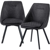 Trisens - Essstuhl Drehstuhl Esszimmerstuhl Designstühle pu Lederbezug in Antik Optik Küchenstuhl, Schwarz, 2 St. von TRISENS