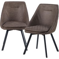 Essstuhl Esszimmerstuhl Designstühle pu Lederbezug in Antik Optik Küchenstuhl, 2 St., Kaffeebraun von TRISENS